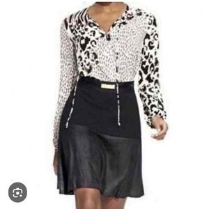 Cabi Owens Faux Leather Black Skirt Style 548